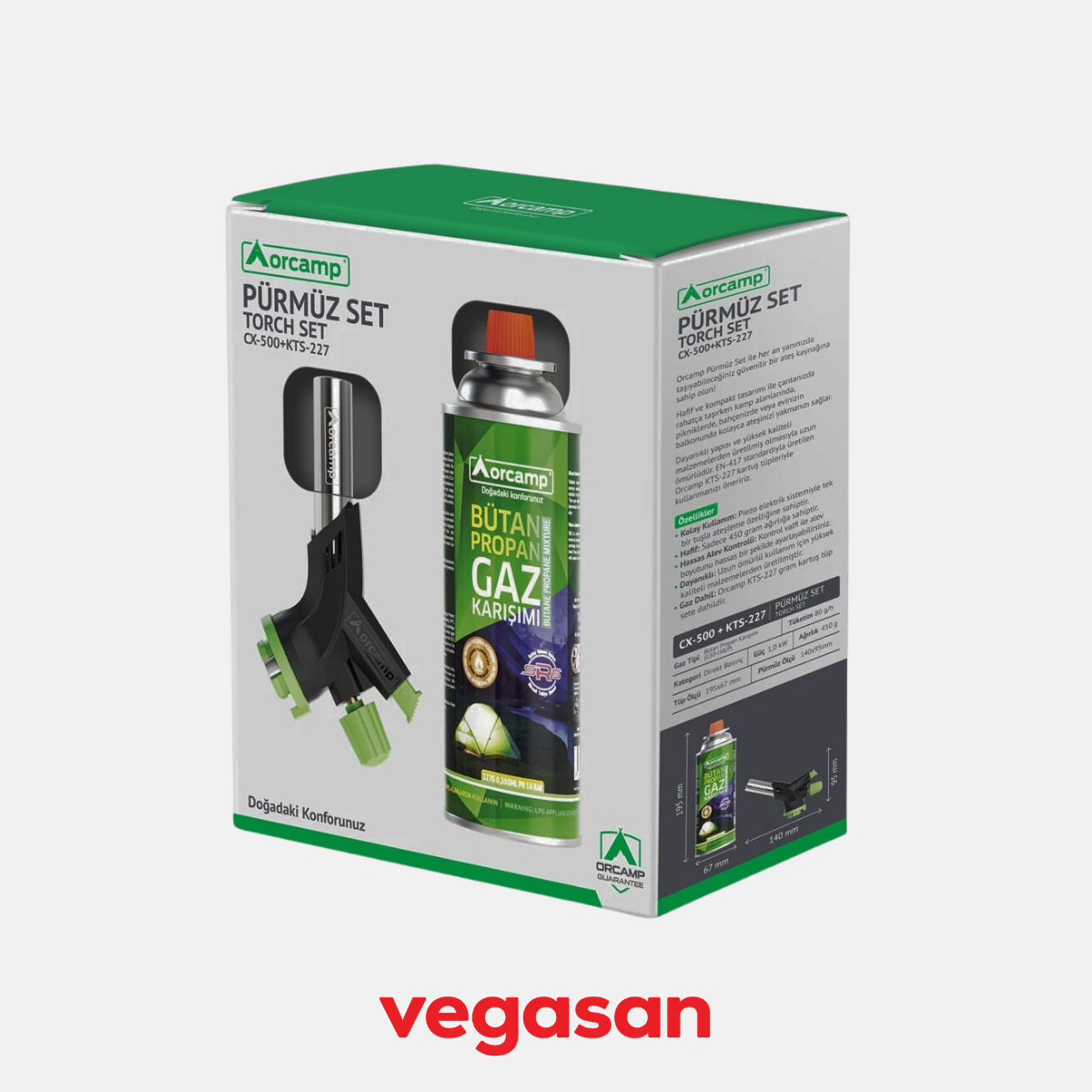 Orcamp Çakmaklı Kartuş Pürmüz Set (227 gr Gaz Dahil) - Görsel 3