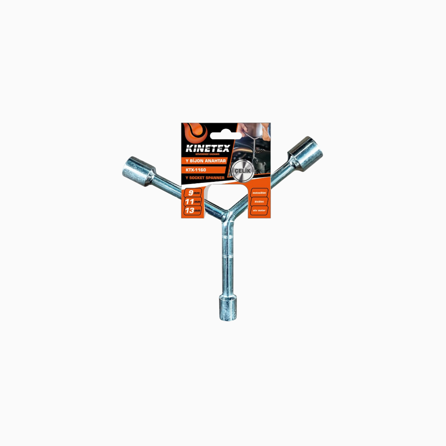 9-11-13 mm Çelik Y Bijon Anahtarı